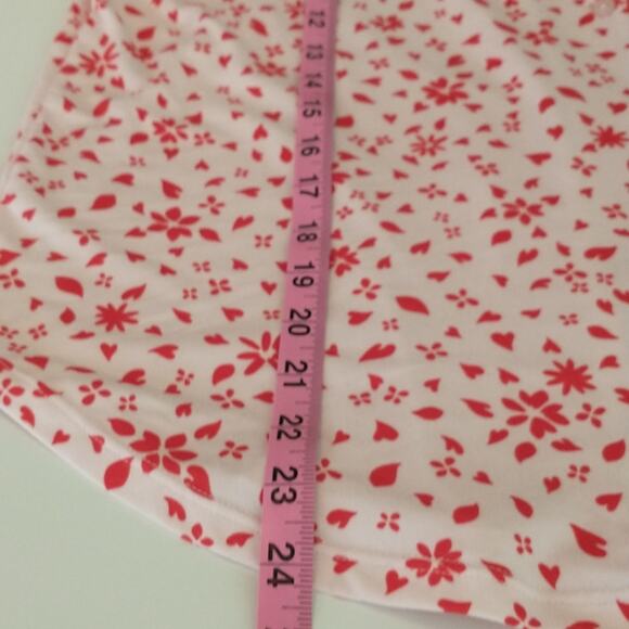 Kate Spade Modal Pajama Top Wmn's Sz M 3/4 Sleeve button Up Pink red Heart s - Picture 8 of 11